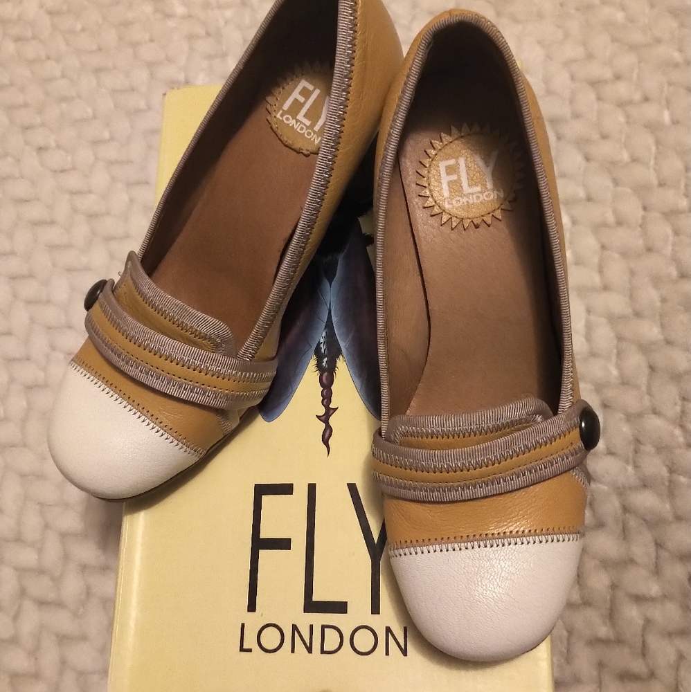 Fly London block heels.